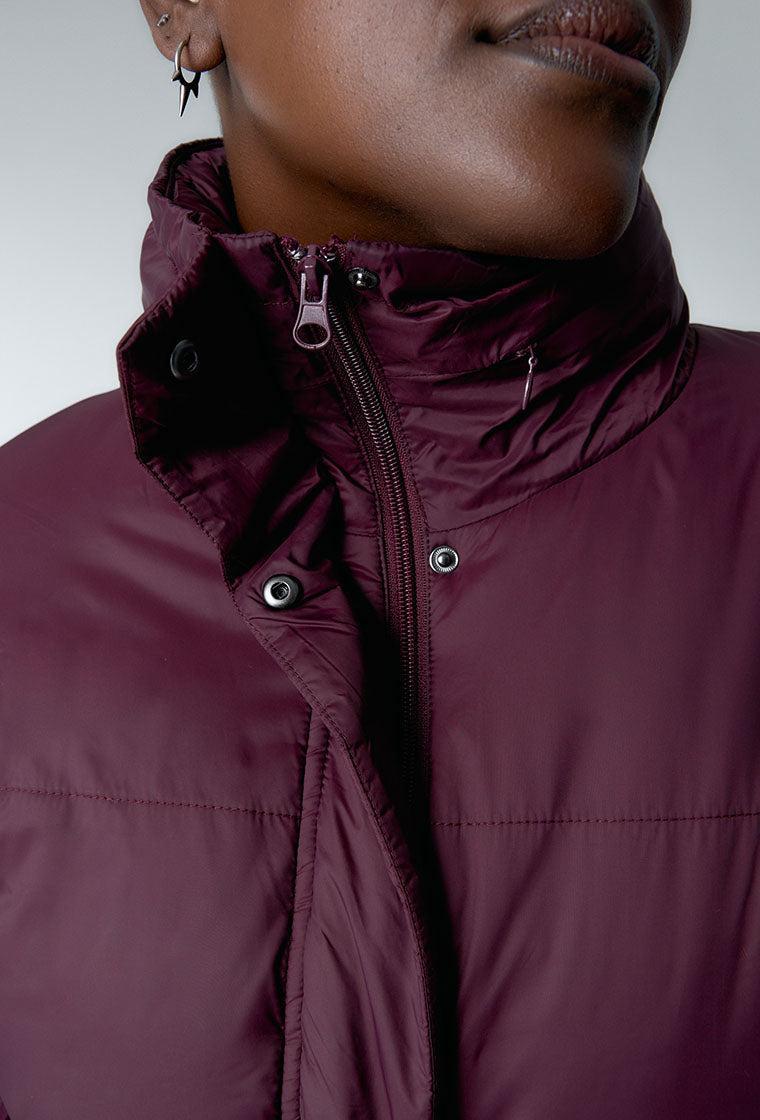 Chaqueta acolchada convertible Verbier - Aubergine-Black Limba
