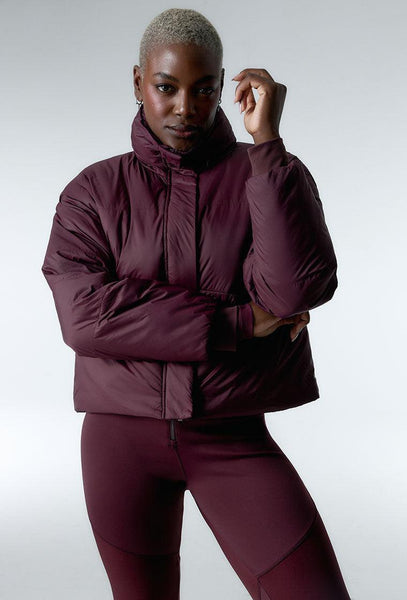 Chaqueta acolchada convertible Verbier - Aubergine-Black Limba