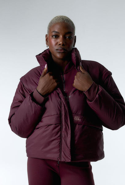 Chaqueta acolchada convertible Verbier - Aubergine-Black Limba