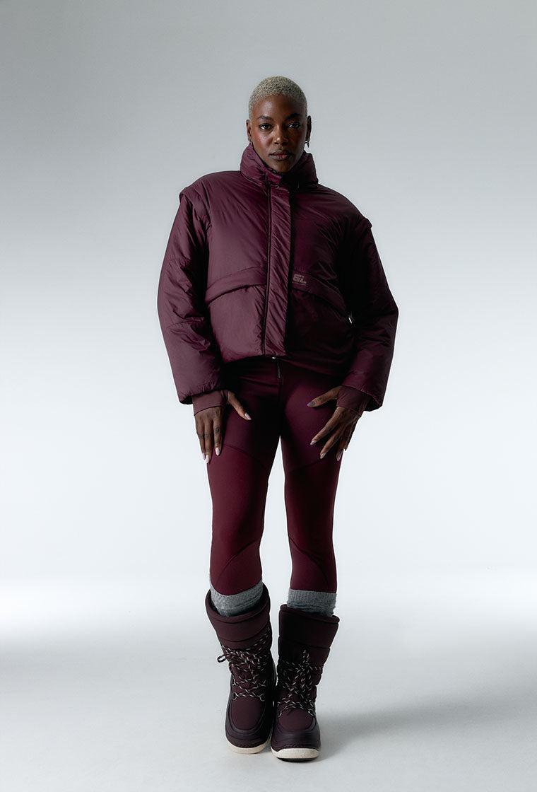 Chaqueta acolchada convertible Verbier - Aubergine-Black Limba
