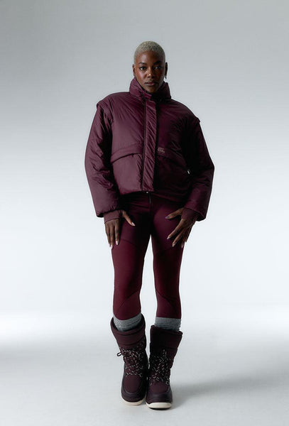 Chaqueta acolchada convertible Verbier - Aubergine-Black Limba