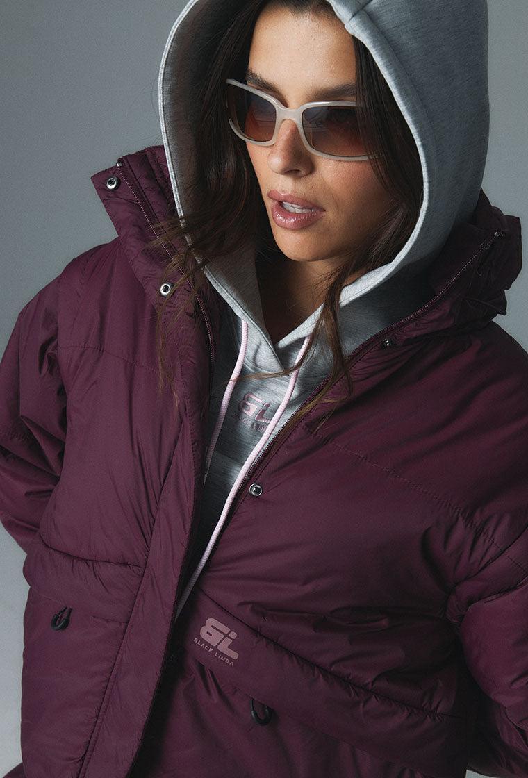 Chaqueta acolchada convertible Verbier - Aubergine-Black Limba