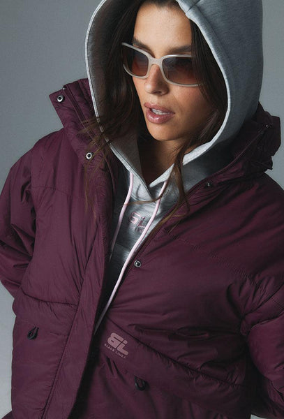 Chaqueta acolchada convertible Verbier - Aubergine-Black Limba