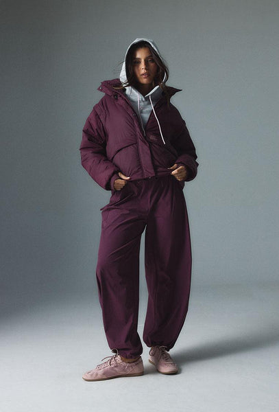 Chaqueta acolchada convertible Verbier - Aubergine-Black Limba