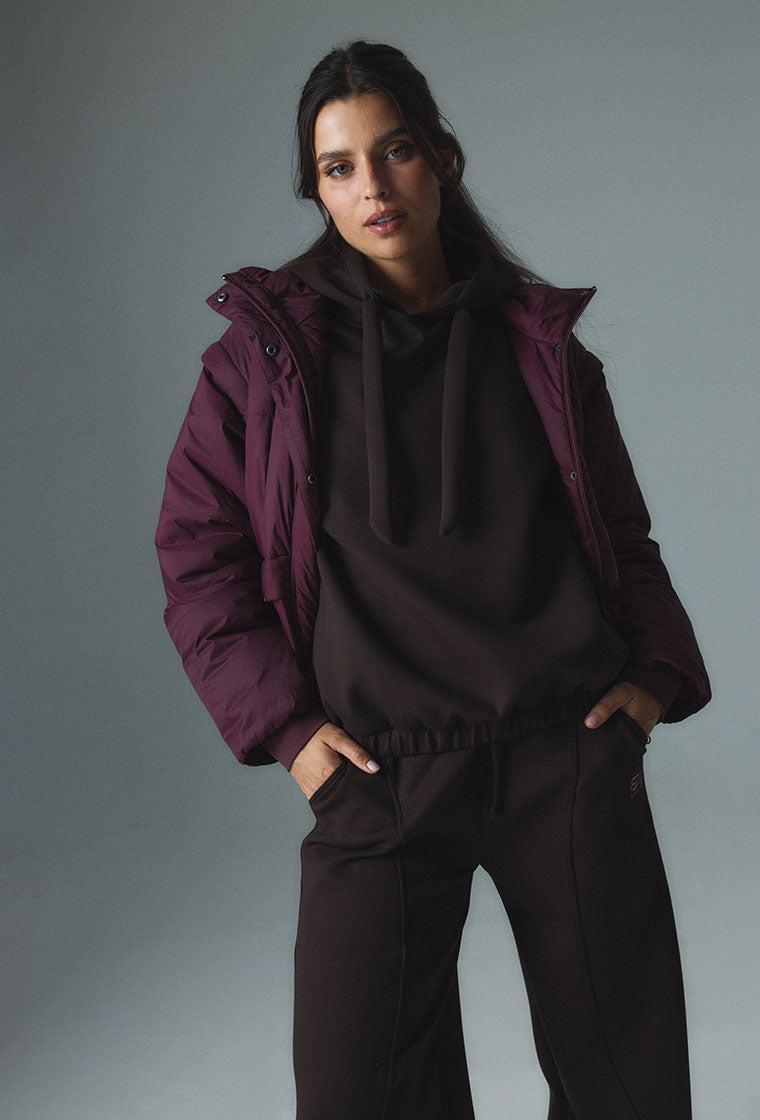 Chaqueta acolchada convertible Verbier - Aubergine-Black Limba