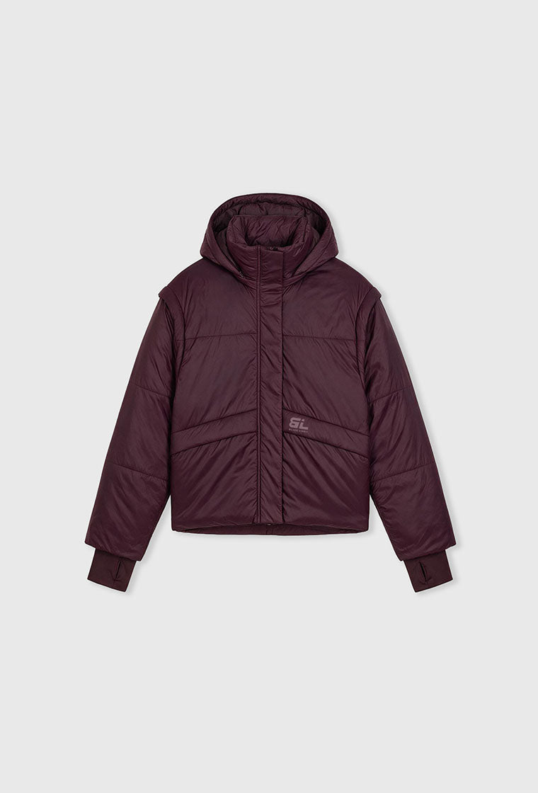 Chaqueta acolchada convertible Verbier - Aubergine-Black Limba