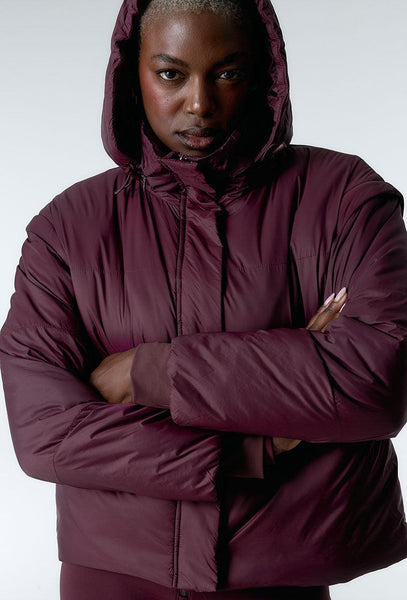 Chaqueta acolchada convertible Verbier - Aubergine-Black Limba
