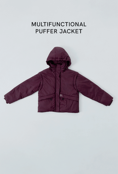 Chaqueta acolchada convertible Verbier - Aubergine-Black Limba