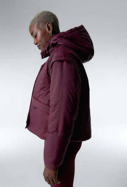 Chaqueta acolchada convertible Verbier - Aubergine-Black Limba