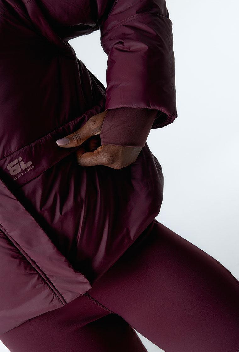 Chaqueta acolchada convertible Verbier - Aubergine-Black Limba