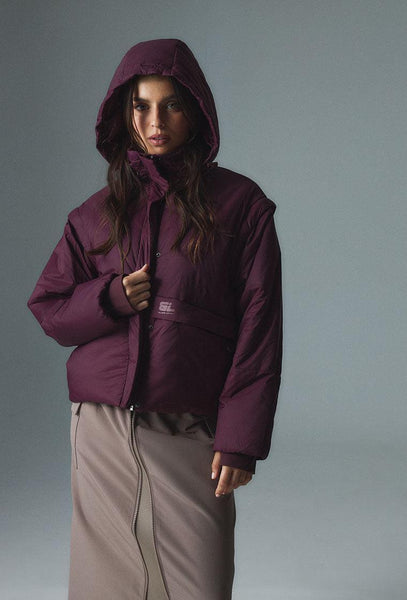 Chaqueta acolchada convertible Verbier - Aubergine-Black Limba