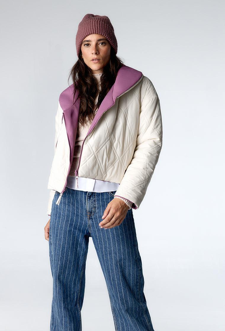Chaqueta acolchada reversible Kai - Cream-Black Limba
