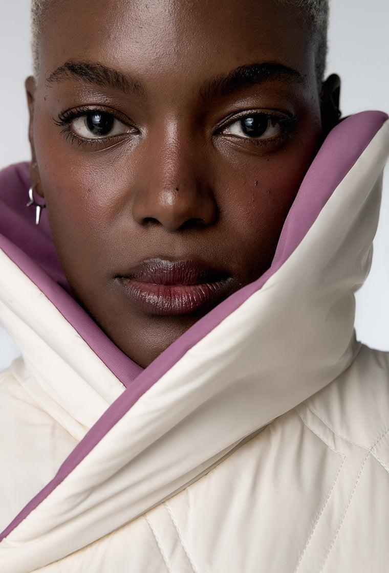 Chaqueta acolchada reversible Kai - Cream-Black Limba