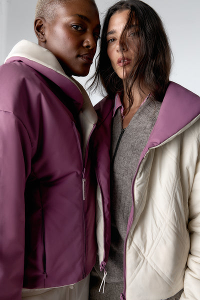 Chaqueta acolchada reversible Kai - Cream-Black Limba