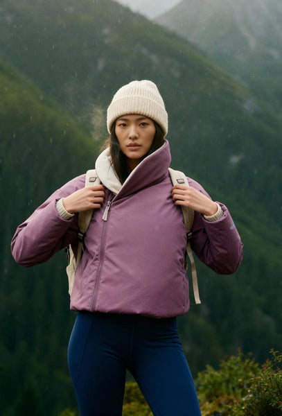 Chaqueta acolchada reversible Kai - Cream-Black Limba