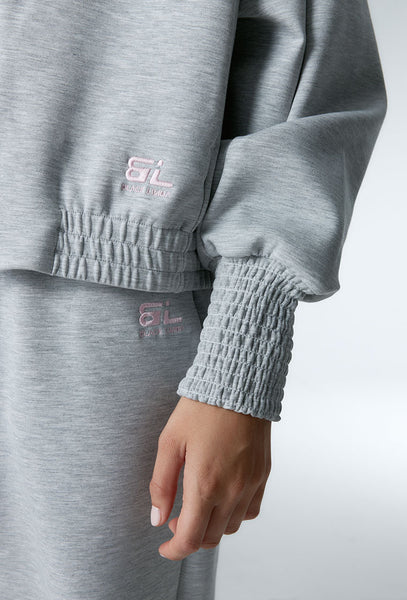 Chaqueta sudadera bomber Cloud - Grey Melange-Black Limba