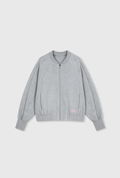 Chaqueta sudadera bomber Cloud - Grey Melange-Black Limba