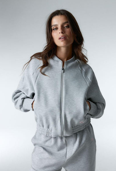 Chaqueta sudadera bomber Cloud - Grey Melange-Black Limba