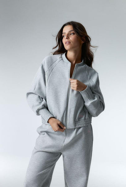 Chaqueta sudadera bomber Cloud - Grey Melange-Black Limba