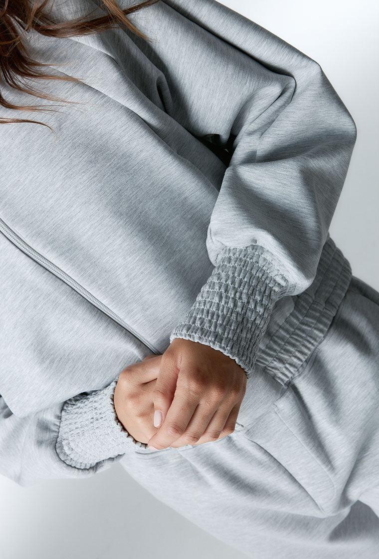 Chaqueta sudadera bomber Cloud - Grey Melange-Black Limba