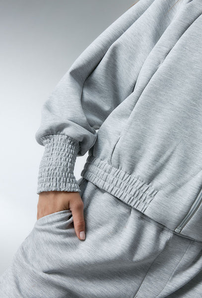 Chaqueta sudadera bomber Cloud - Grey Melange-Black Limba
