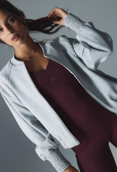 Chaqueta sudadera bomber Cloud - Grey Melange-Black Limba