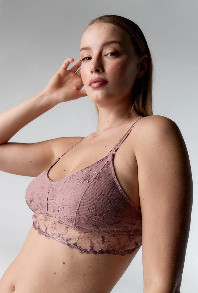 Conjunto de lencería Agnes & Hannah - Mauve Pink-Black Limba