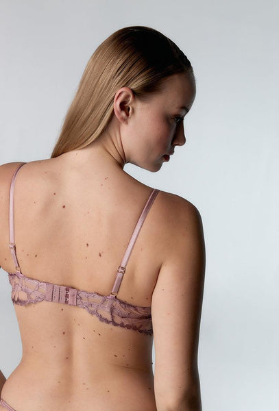 Conjunto de lencería Agnes - Mauve Pink-Black Limba