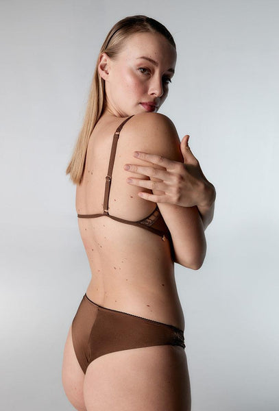 Conjunto de lencería Emilie - Dark Bronze-Black Limba