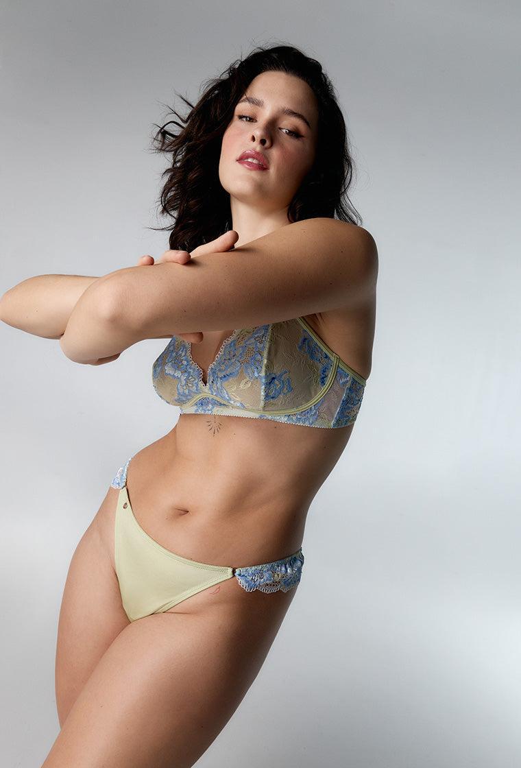 Conjunto de lencería Muse - Blue & Pistacchio-Black Limba