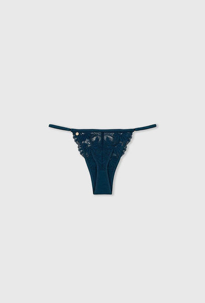 Conjunto de lencería Teva - Teal blue-Black Limba