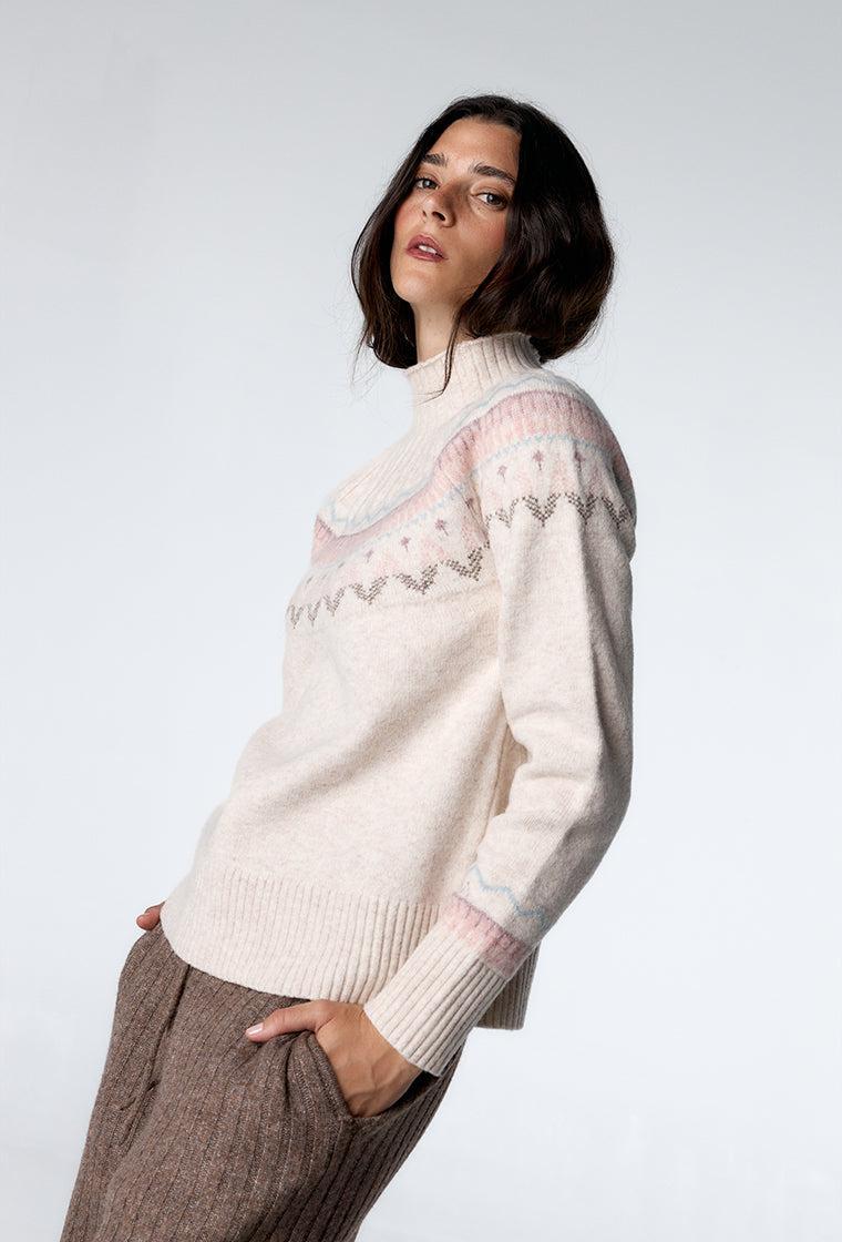 Conjunto de punto Monix - Cream & Taupe-Black Limba