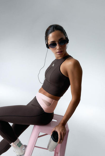 Conjunto deportivo Diardi & Evolve - Chocolate & Marshmallow-Black Limba