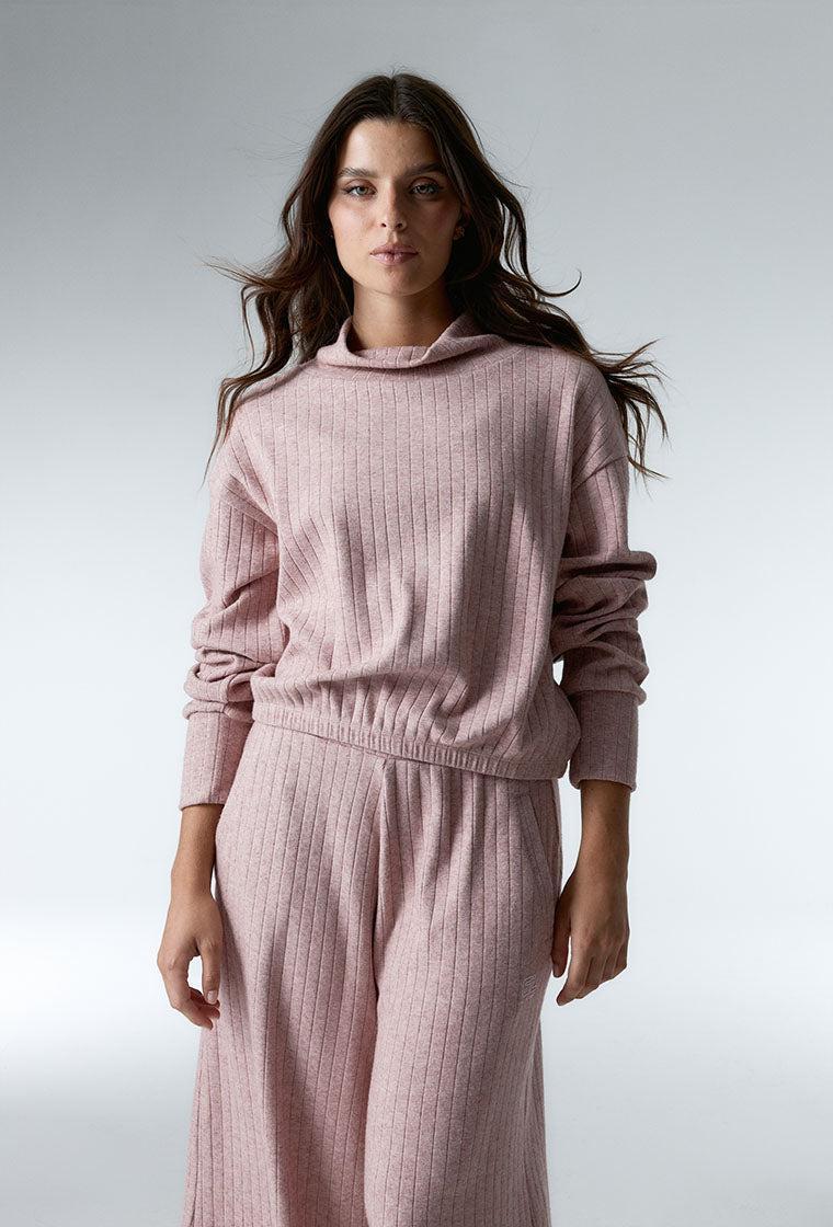 Conjunto deportivo Evlyn - Pink melange-Black Limba