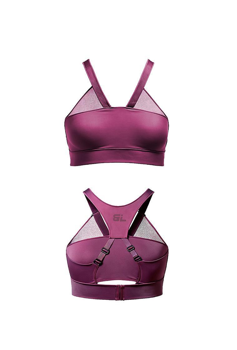 Top deportivo de sujeción media Flexor - Amaranth-Black Limba