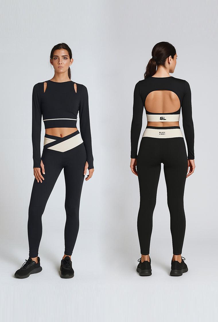 Conjunto deportivo Orlis & Pyra - Black & Cream-Black Limba