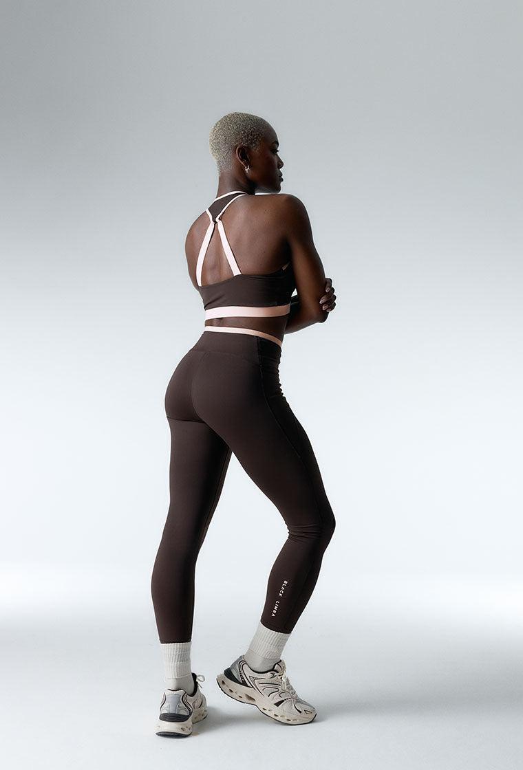 Conjunto deportivo Shape Pulse & Trackline - Chocolate & Marshmallow-Black Limba