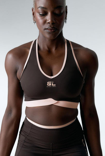 Conjunto deportivo Shape Pulse & Trackline - Chocolate & Marshmallow-Black Limba