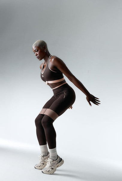 Conjunto deportivo Shape Pulse & Trackline - Chocolate & Marshmallow-Black Limba