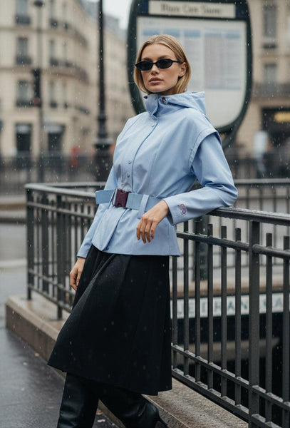 Cortavientos impermeable Aspen - Ice Blue-Black Limba