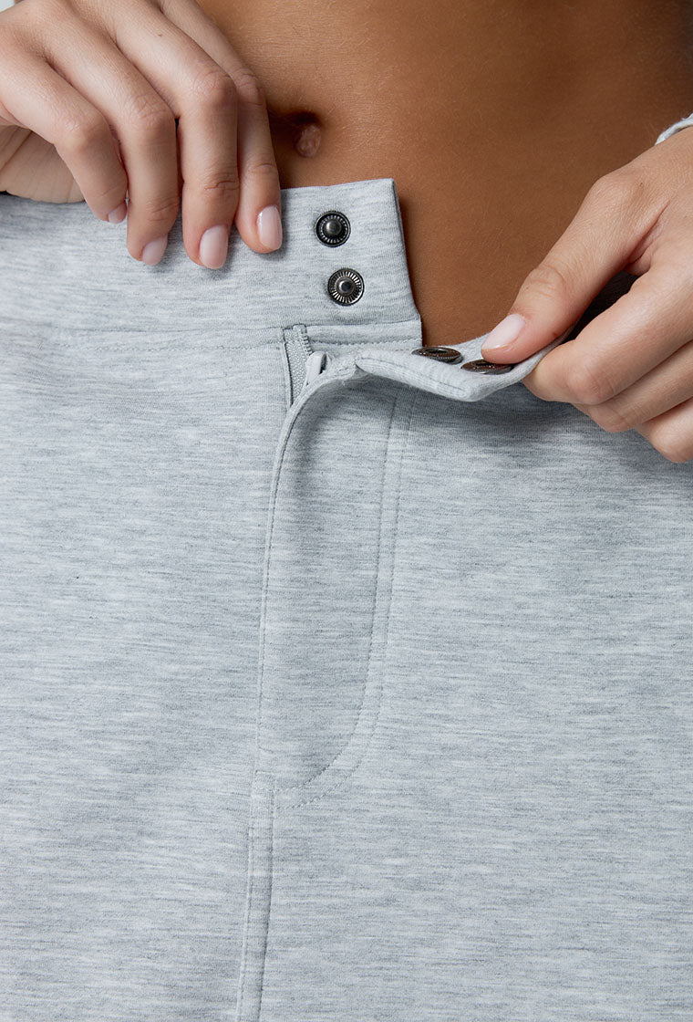 Falda midi Moon - Grey Melange-Black Limba