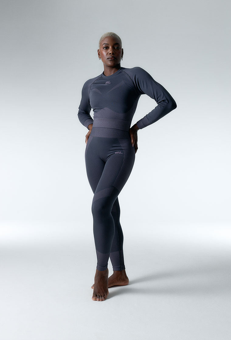 Legging deportivo seamless compresivo Flex form - Grey & lavender