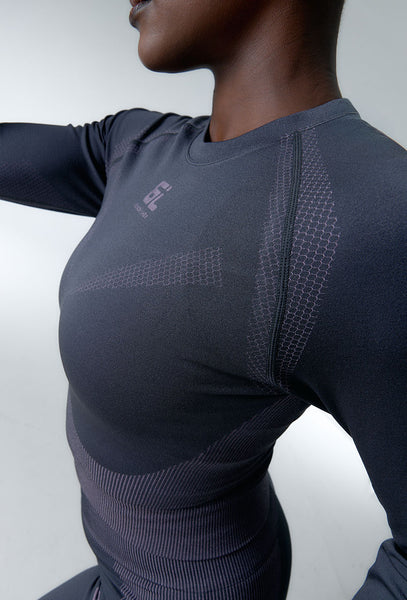 Camiseta deportiva manga larga Flex motion - Grey & lavender