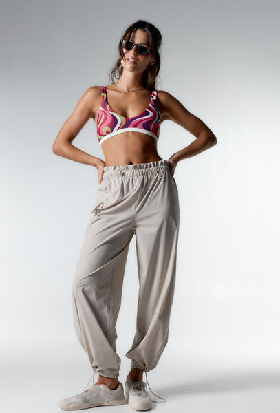 Top bikini balconette Hiva - Burgundy print-Black Limba