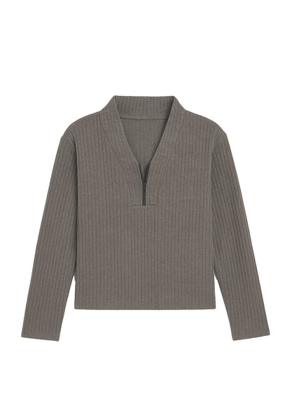 Jersey de canalé Delyn - Grey-Black Limba