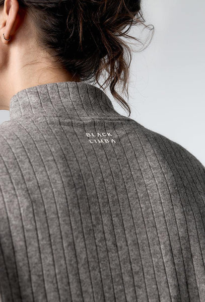 Jersey de canalé Delyn - Grey-Black Limba