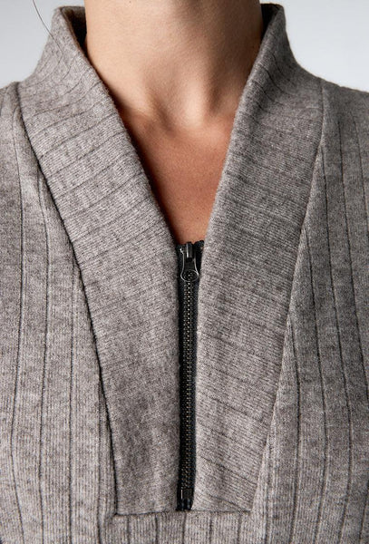 Jersey de canalé Delyn - Grey-Black Limba