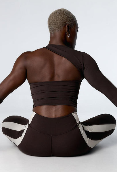 Legging deportivo Lynor - Chocolate & Cream-Black Limba