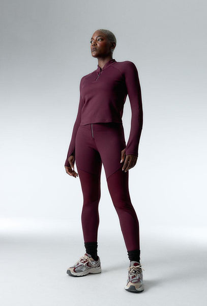 Legging deportivo alto impacto Peak Motion - Aubergine-Black Limba