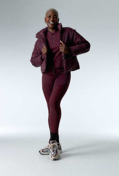 Legging deportivo alto impacto Peak Motion - Aubergine-Black Limba